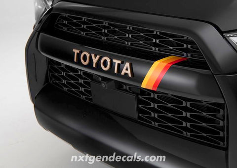 Toyota 4Runner 40th Anniversary Front Grille Tri Color Heritage Vintage Stripe Sticker Graphics