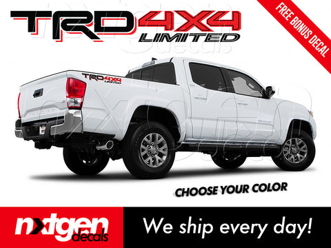 TRD 4x4 LIMITED Bed Side Decals Tacoma Tundra (2016+)