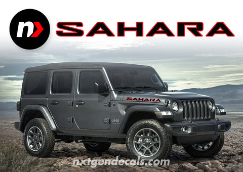 Jeep SAHARA Hood Vinyl Decals JL JT 2018 2022