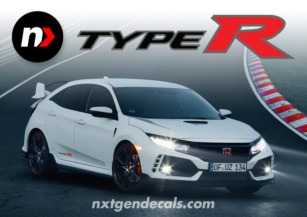 Small Type R Sticker HONDA TYPE R Side Decals Stickers FK8 FK2 FN2 FD2 FL5 JDM (Set ...